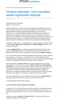 Gestione aziendale: come impostare assetti organizzativi adeguati